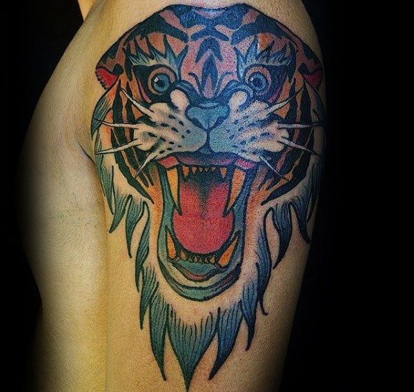 tatuaje tigre old school 91