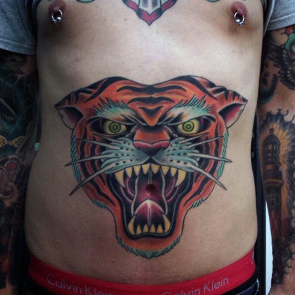 tatuaje tigre old school 99