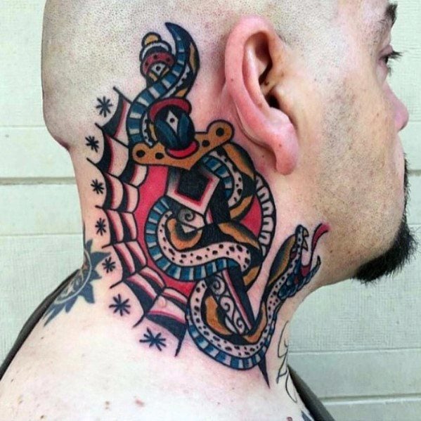 tatuaje serpiente y daga 65