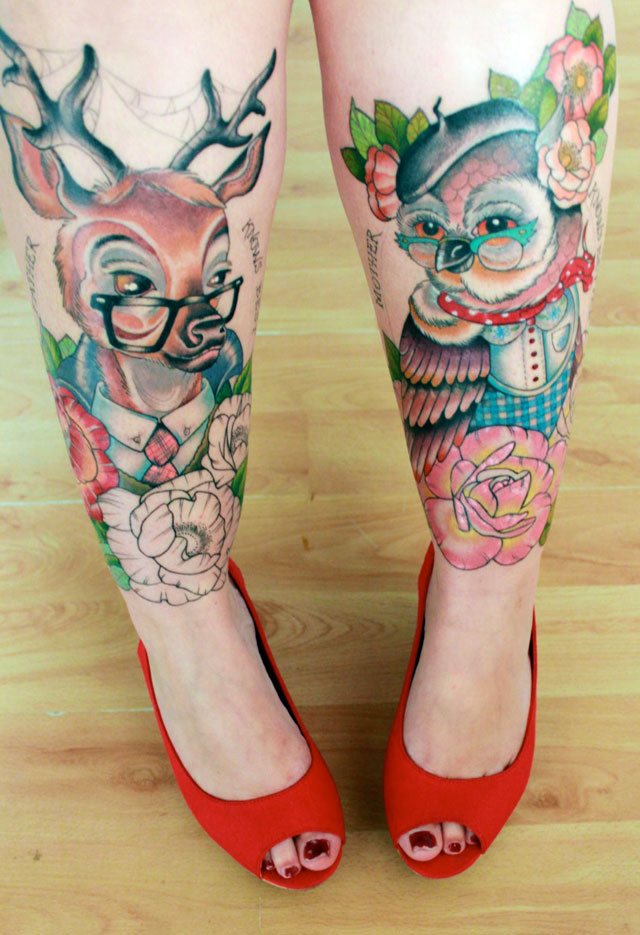 tatuaje ciervo mujer 105