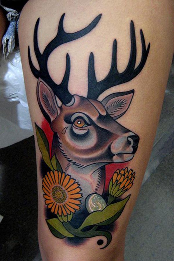 tatuaje ciervo mujer 27