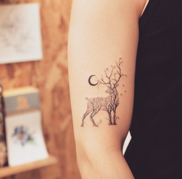 tatuaje ciervo mujer 99