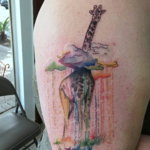 tatouage girafe 96