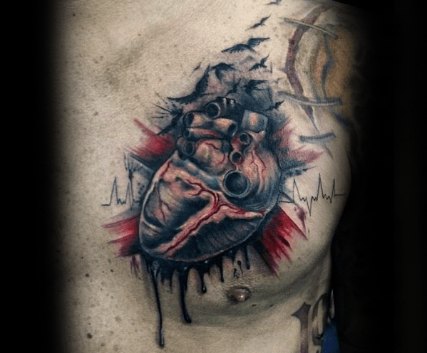 tatouage coeur brise 38
