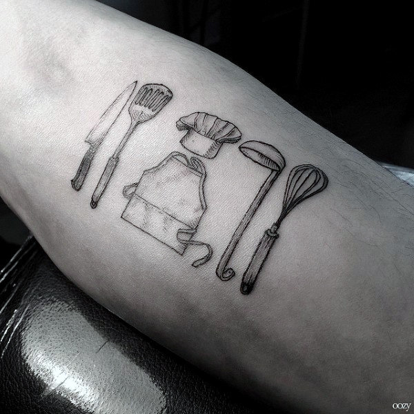 tatouage couteau de cuisine chef 13