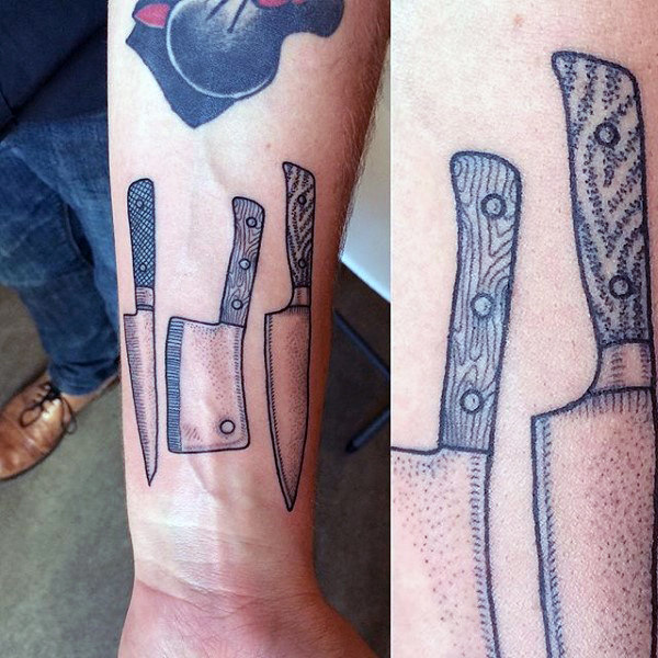 tatouage couteau de cuisine chef 49