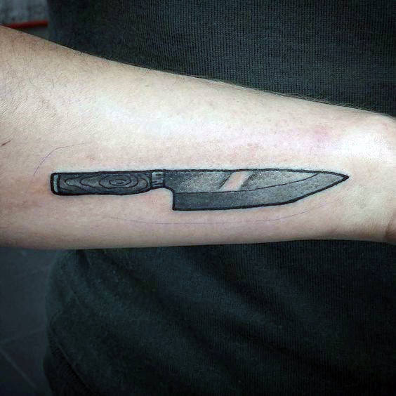 tatouage couteau de cuisine chef 55