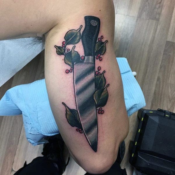 tatouage couteau de cuisine chef 65