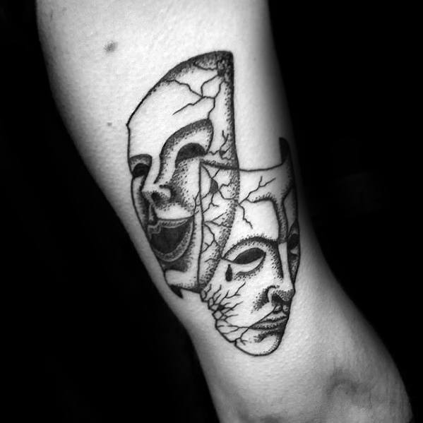 tatouage masques de theatre 96