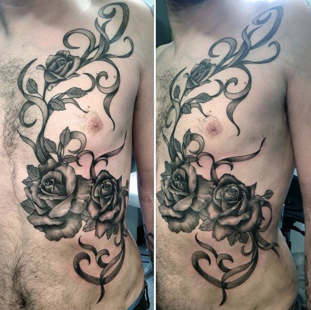 tatouage rose noire 169