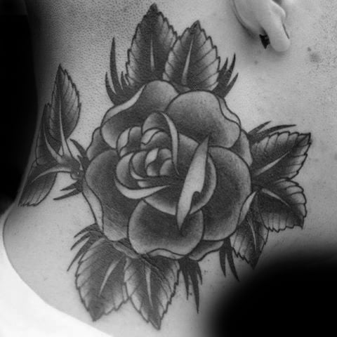 tatouage rose noire 199