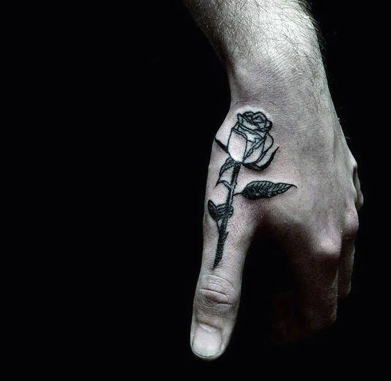 tatouage rose noire 34