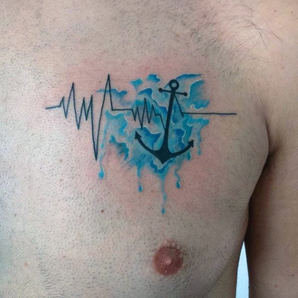 45 Tatouages d'électrocardiogrammes (Rythme cardiaque)