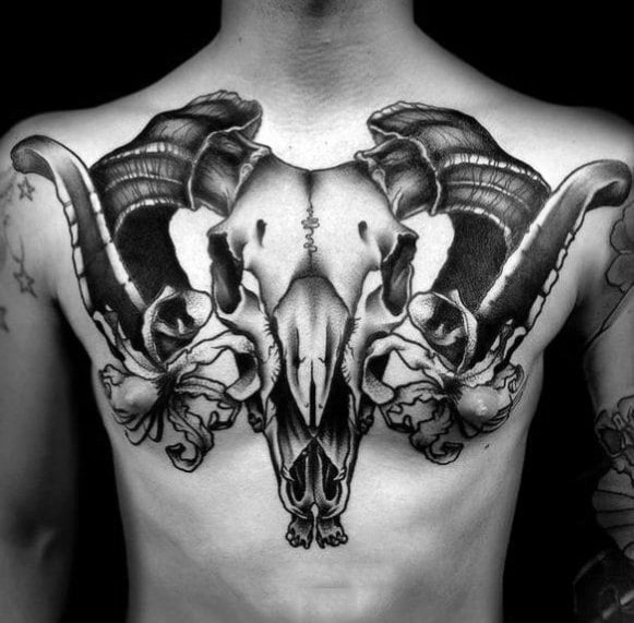 tatouage crane de chevre 16