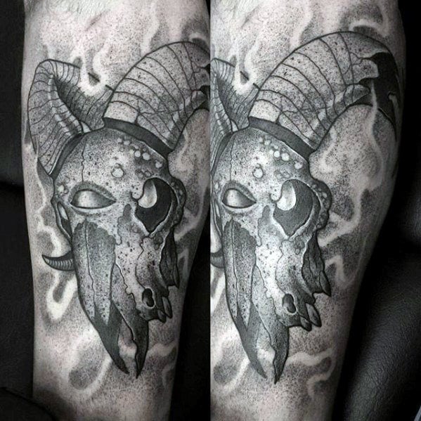 tatouage crane de chevre 26