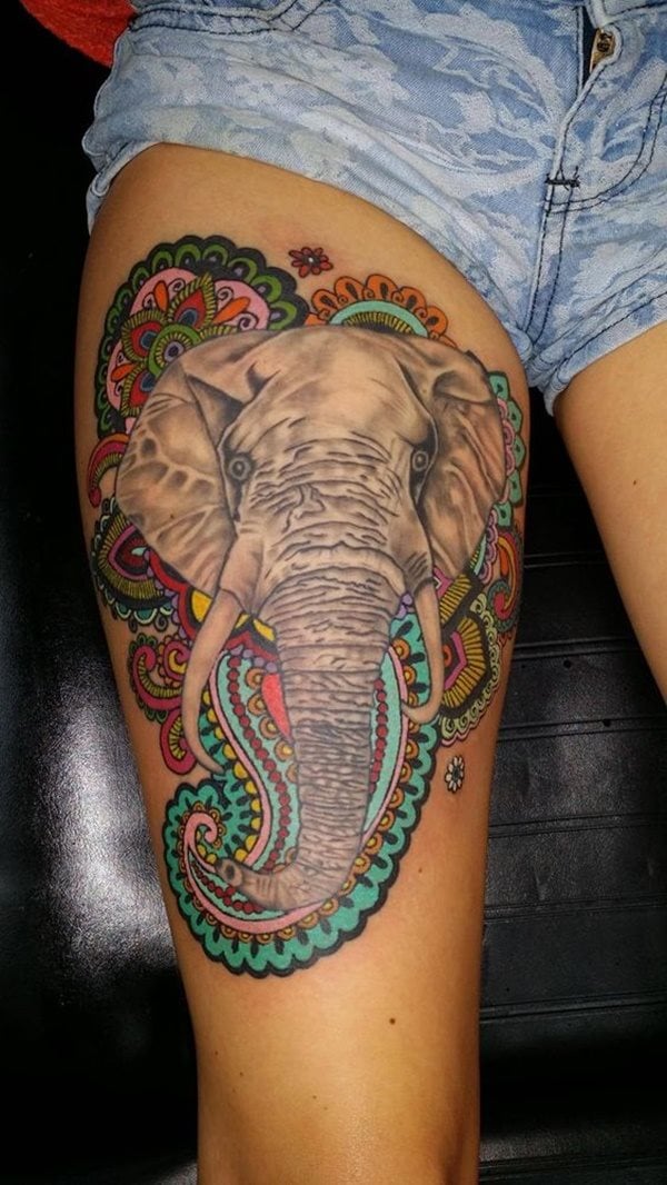 dessin tatouage elephant 1922