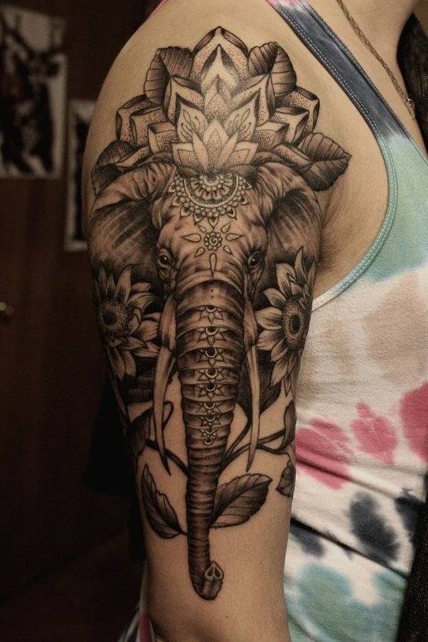dessin tatouage elephant 193