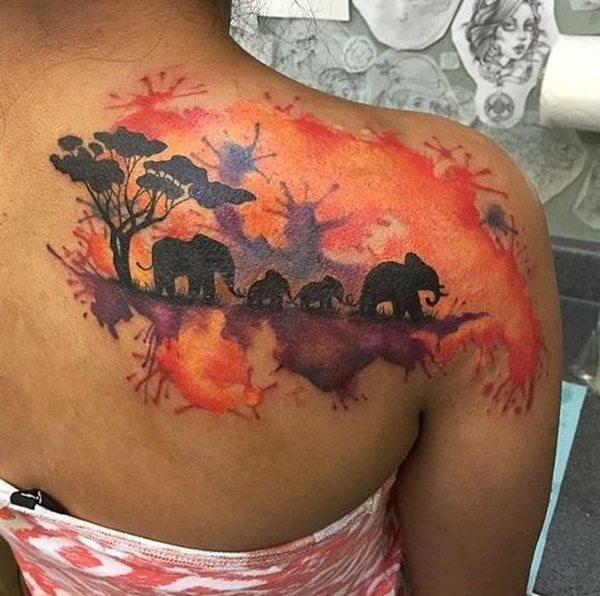dessin tatouage elephant 492