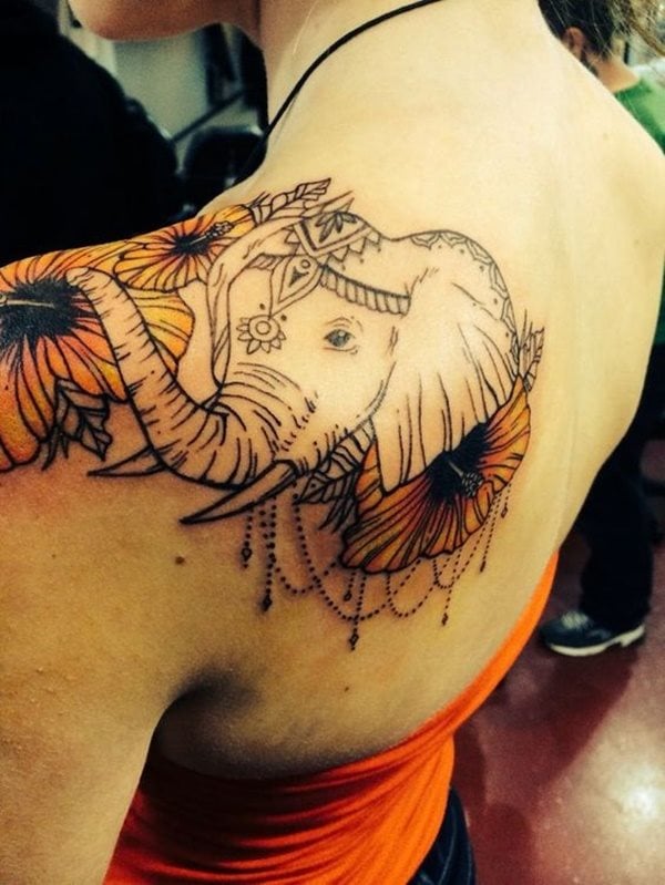 dessin tatouage elephant 63