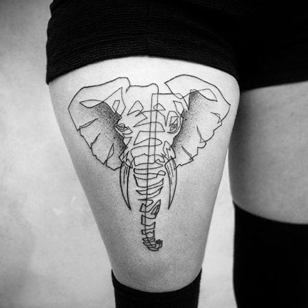 dessin tatouage elephant 778