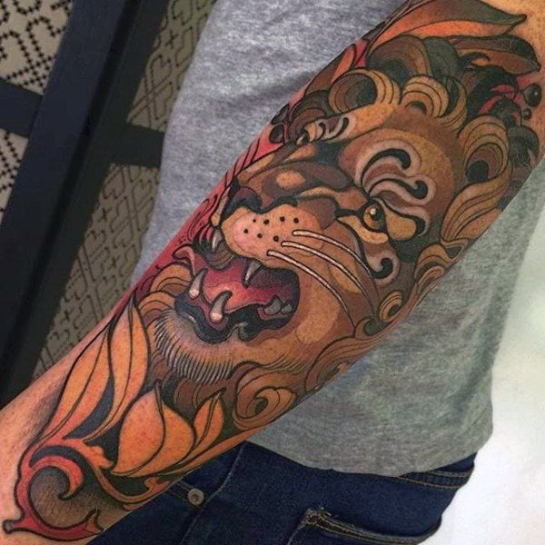 tatouage lion 102