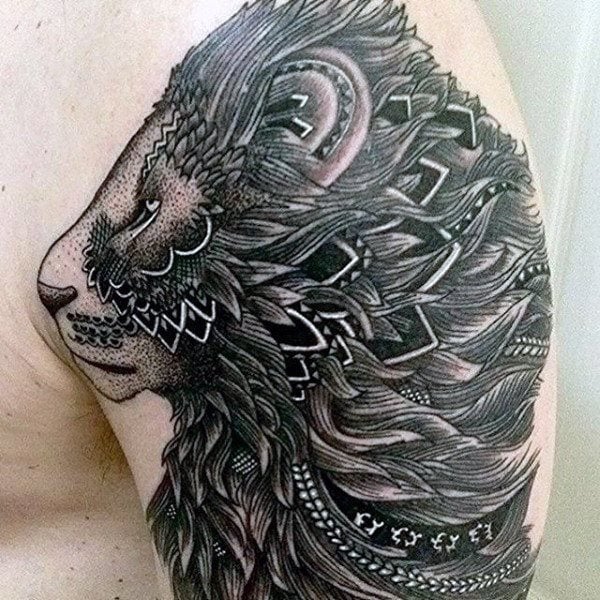 tatouage lion 1025
