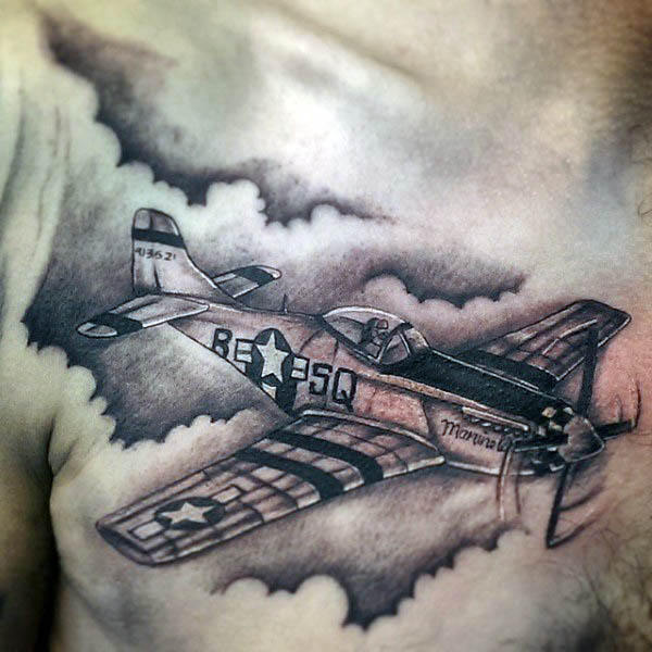 tatouage avion 45