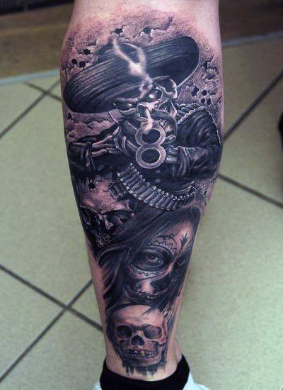 tatouage jambe 329