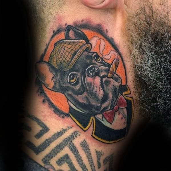 tatouage bulldog 95