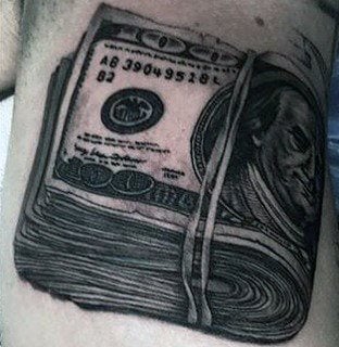 tatouage argent monnaie billet 79