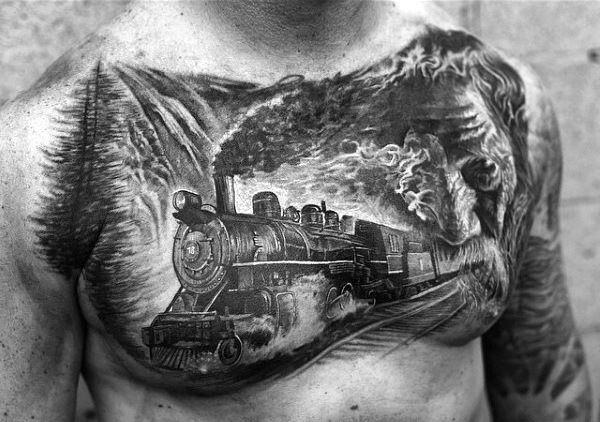 tatouage train 196