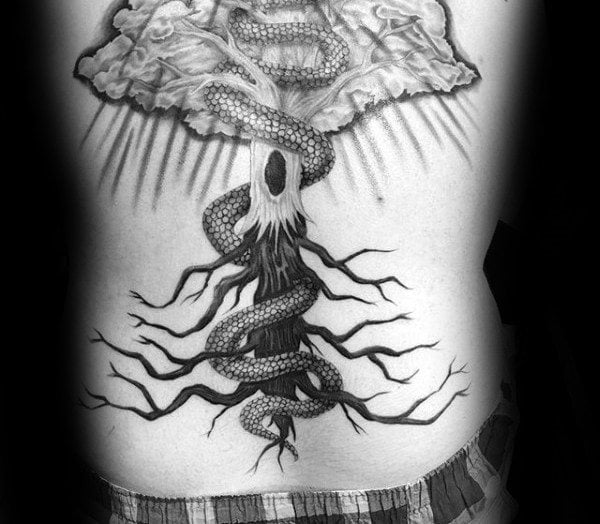 tatouage racines arbre 65