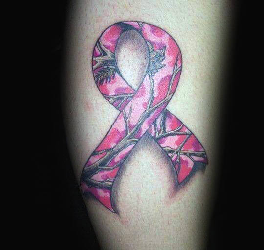 tatouage ruban noeud cancer 51