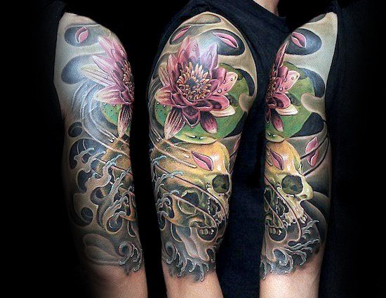 tatouage fleur de lotus 256