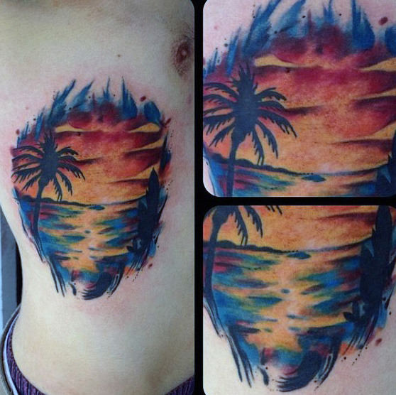 tatouage coucher de soleil 115