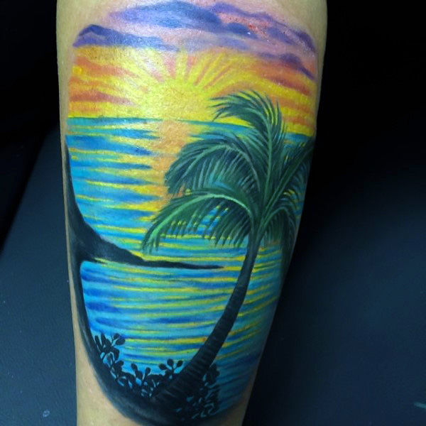 tatouage coucher de soleil 123