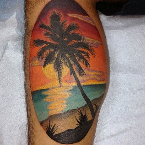 tatouage coucher de soleil 29