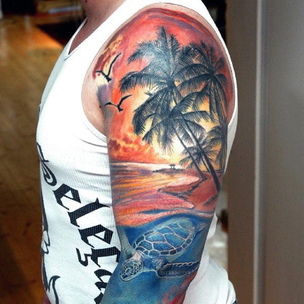 tatouage coucher de soleil 41