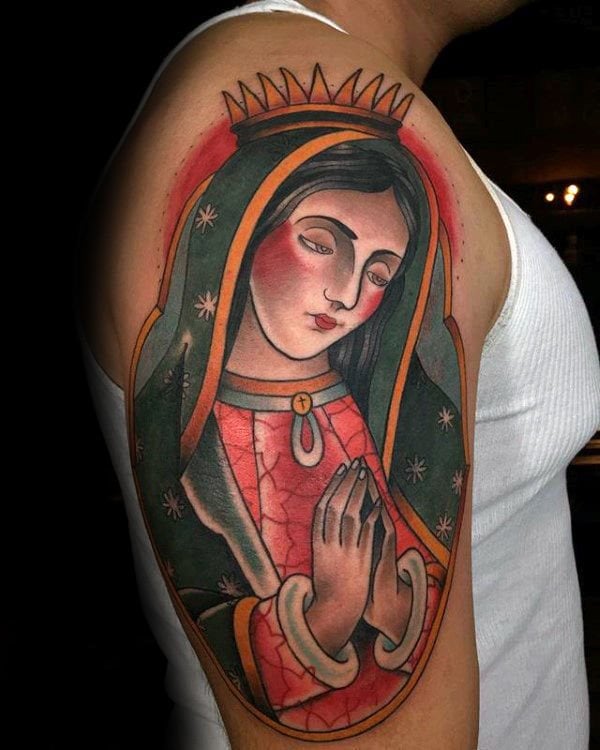 tatouage vierge marie 34