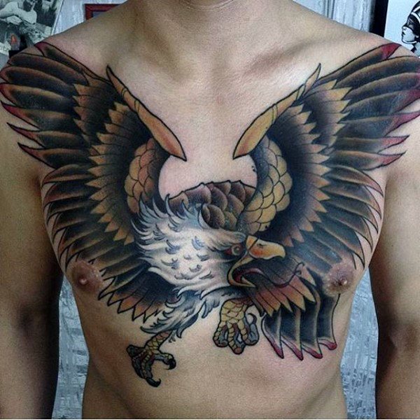 tatouage aigle poitrine 63
