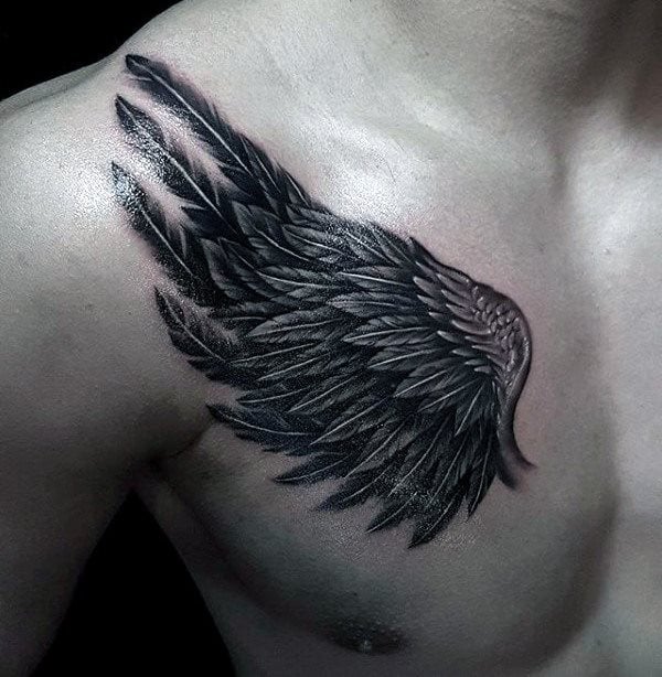 tatouage ailes sur la poitrine 49