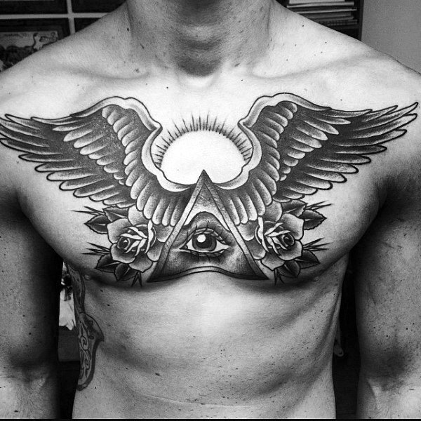 tatouage ailes sur la poitrine 59