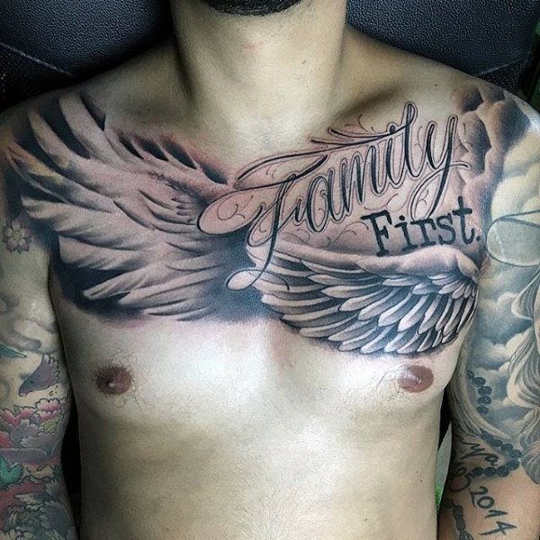 tatouage ailes sur la poitrine 71