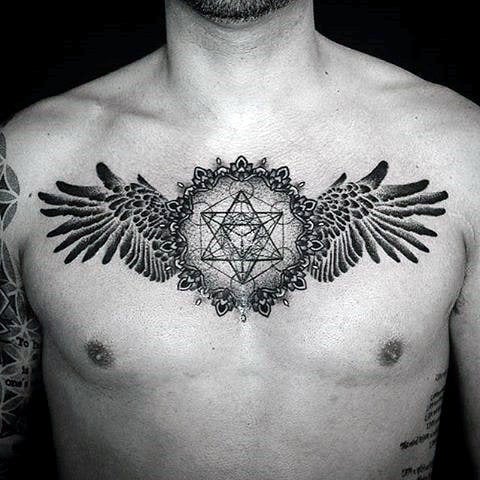 tatouage ailes sur la poitrine 75