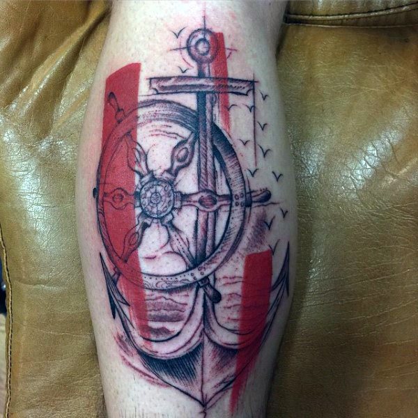 tatouage gouvernail de bateau 04