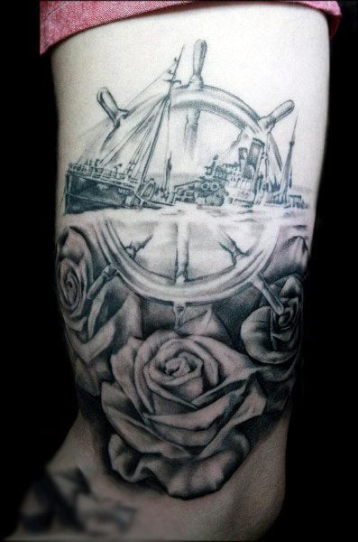 tatouage gouvernail de bateau 94