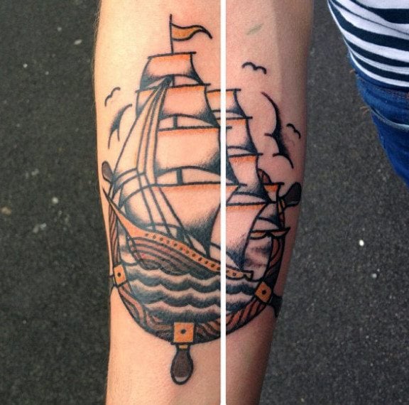 tatouage gouvernail de bateau 96