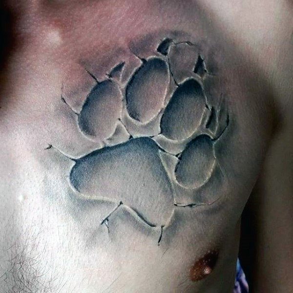 tatouage griffe empreintes loup 01