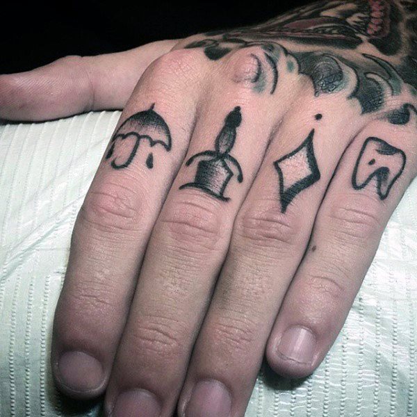 tatouage jointures des doigts 155