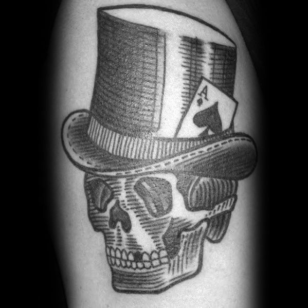 tatouage tete de mort avec chapeau 09